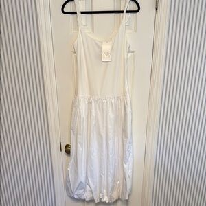 Zara White Balloon Sleeveless Dress